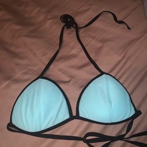 Blue and blank bikini top